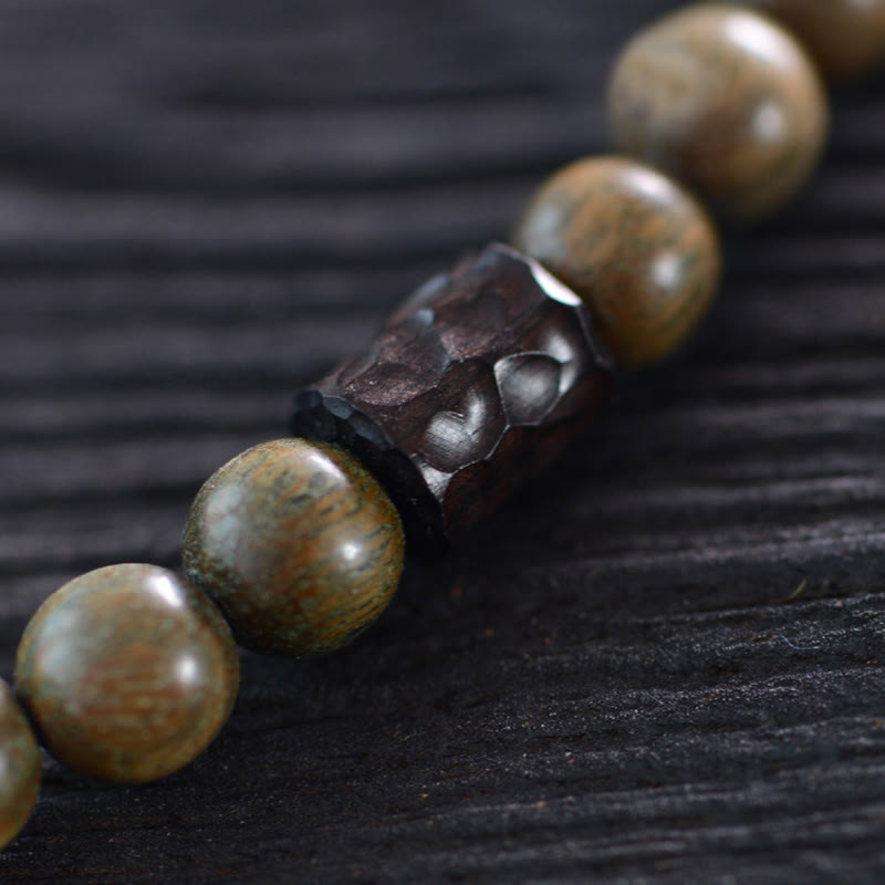 8mm Tibetan Ebony & Green Sandalwood Spiritual Bracelet