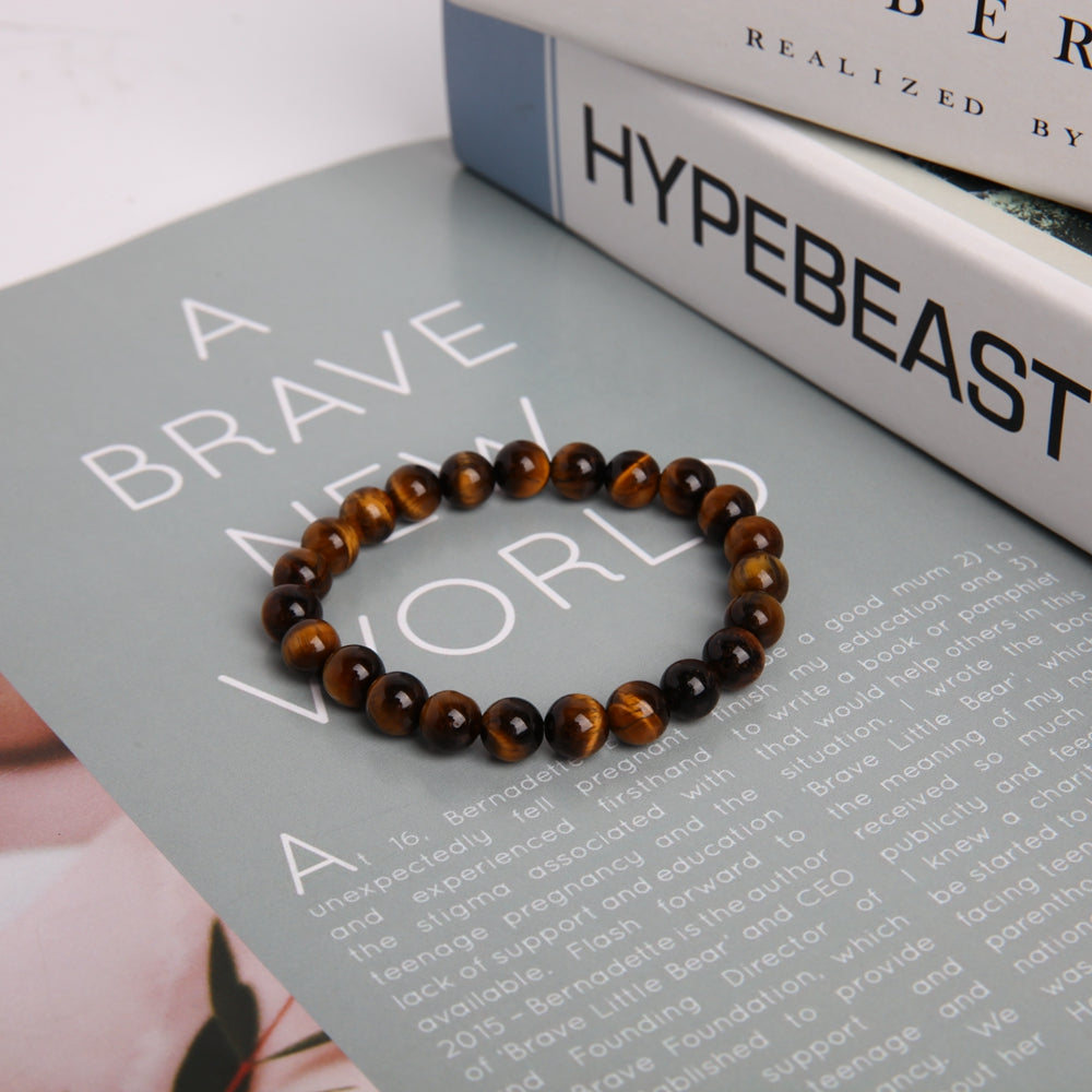 8mm Tiger Eye Crystal Protection Bracelet