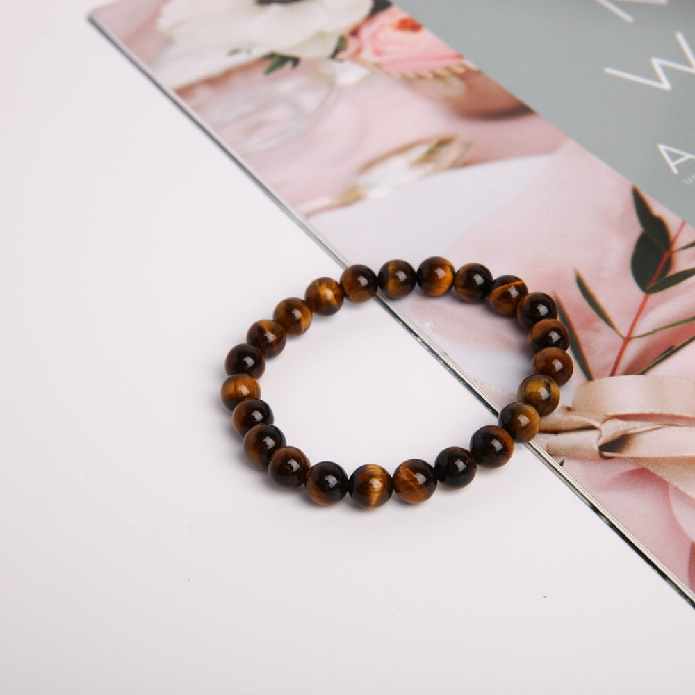 8mm Tiger Eye Crystal Protection Bracelet