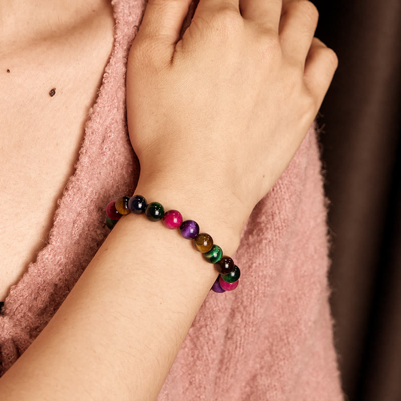 8mm Tiger Eye Resolve Courage Bracelet for Strength