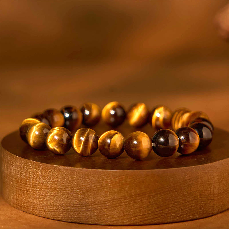 8mm Tiger Eye Strength Bracelet for Protection & Courage