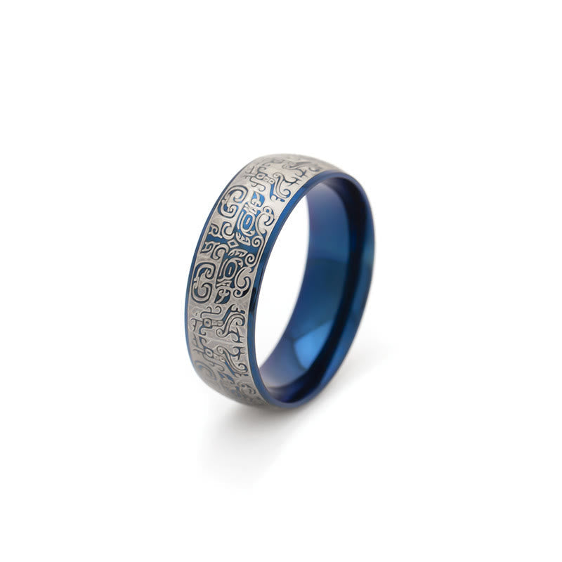 8mm Titanium Steel Taotie Ring for Luck & Wealth