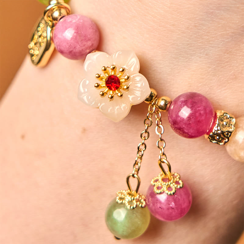8mm Tourmaline Fu Character Lucky Bracelet for Women