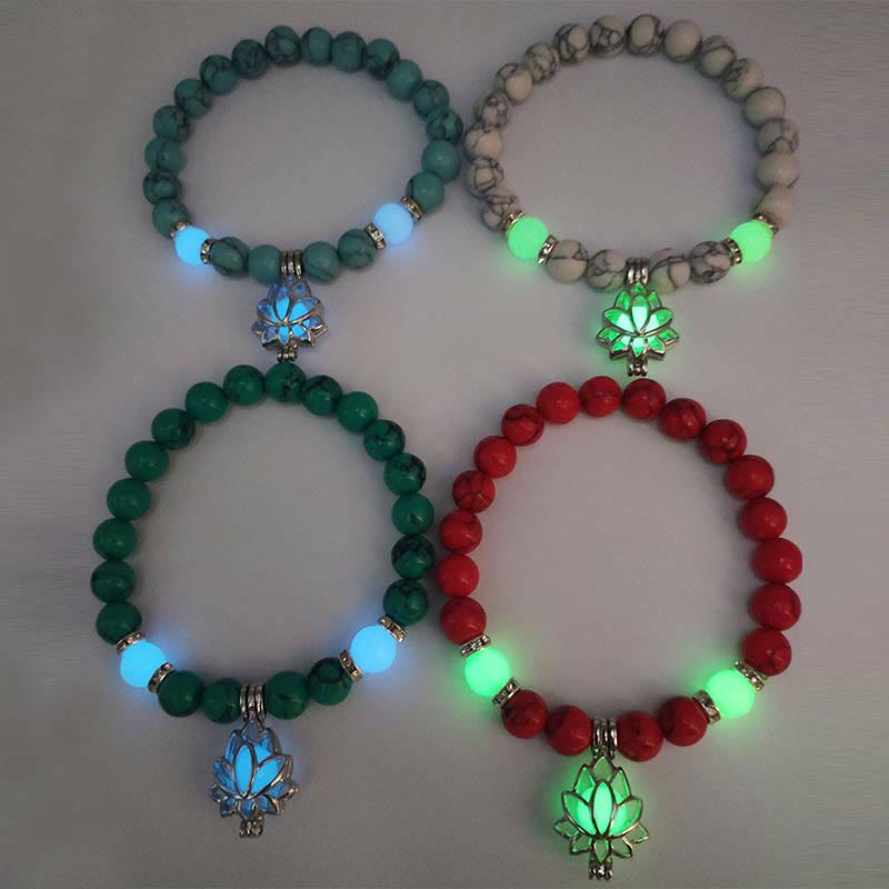 8mm Turquoise Glowstone Protection Bracelet for Meditation