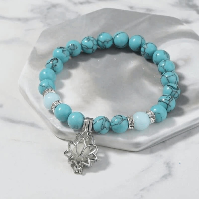 8mm Turquoise Glowstone Protection Bracelet for Meditation