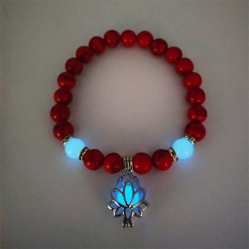 8mm Turquoise Glowstone Protection Bracelet for Meditation