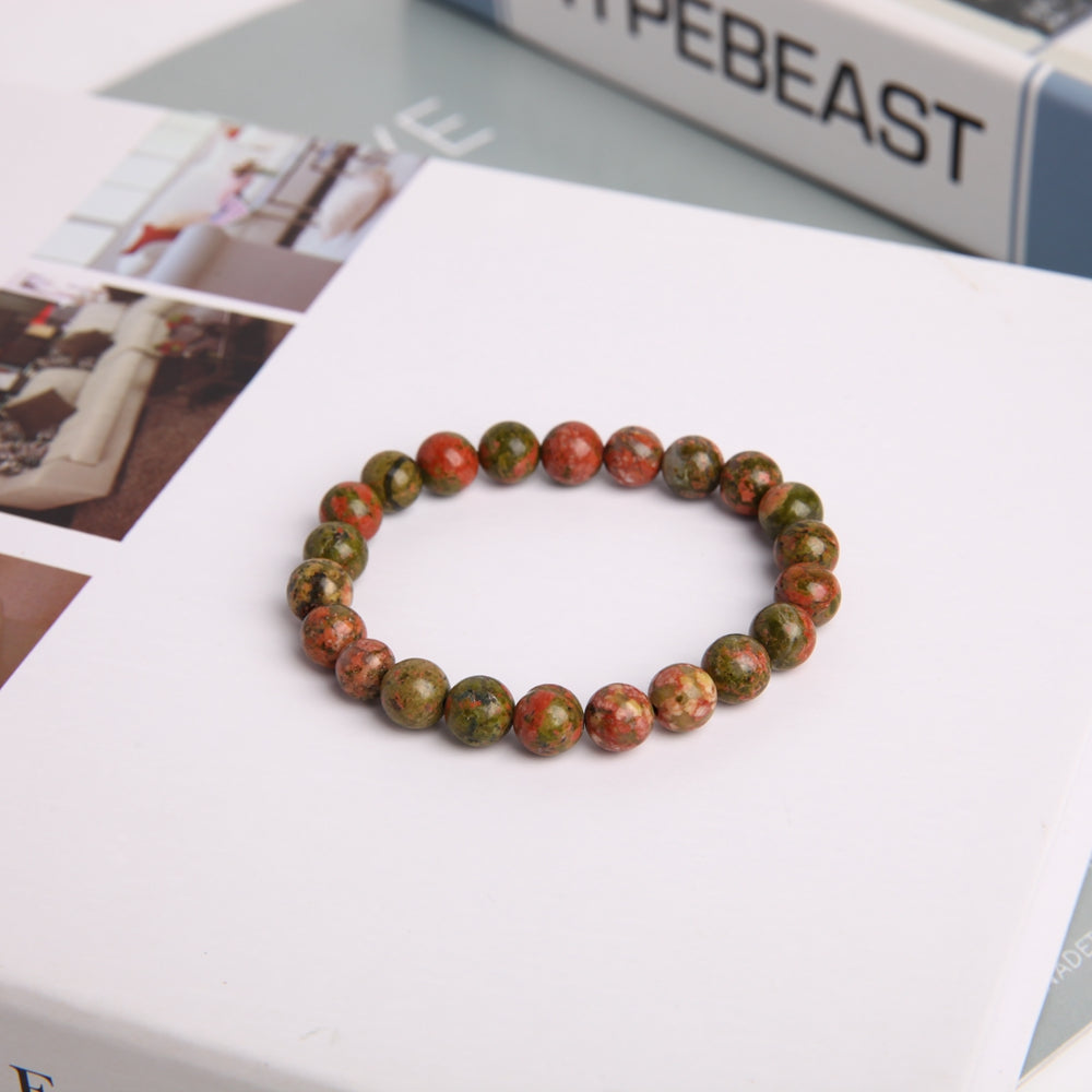 8mm Unakite Crystal Spiritual Bracelet for Healing