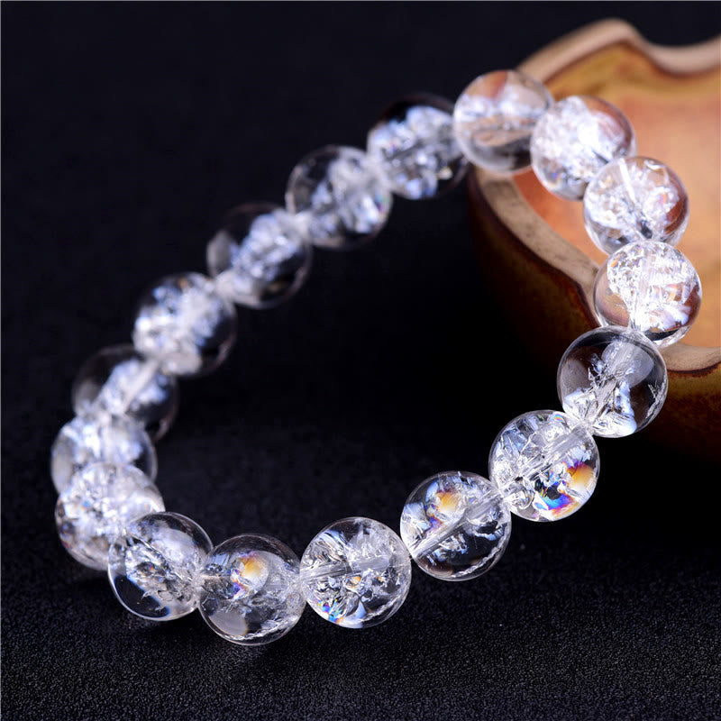 8mm White Crystal Protection Healing Bracelet