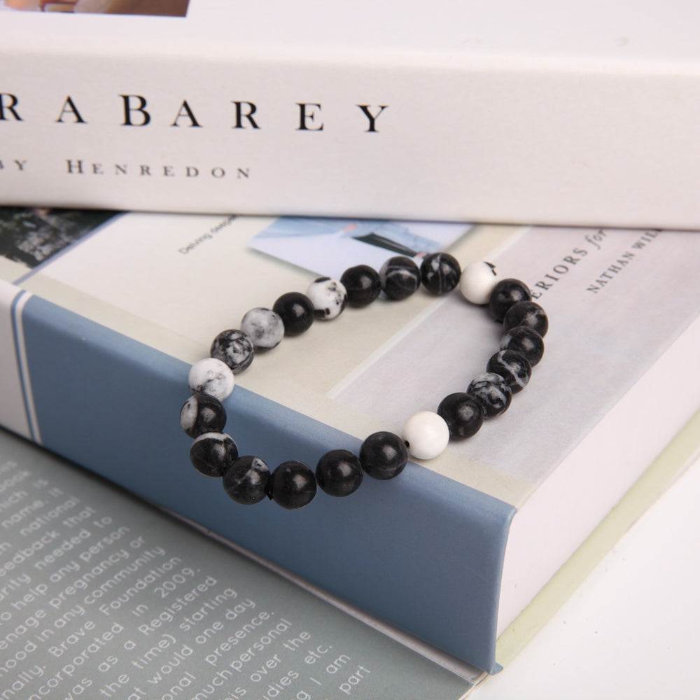 8mm Zebra Jasper Crystal Agate Bracelet for Healing