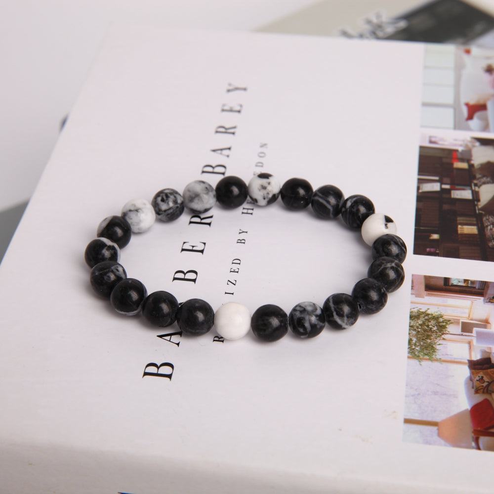 8mm Zebra Jasper Crystal Agate Bracelet for Healing