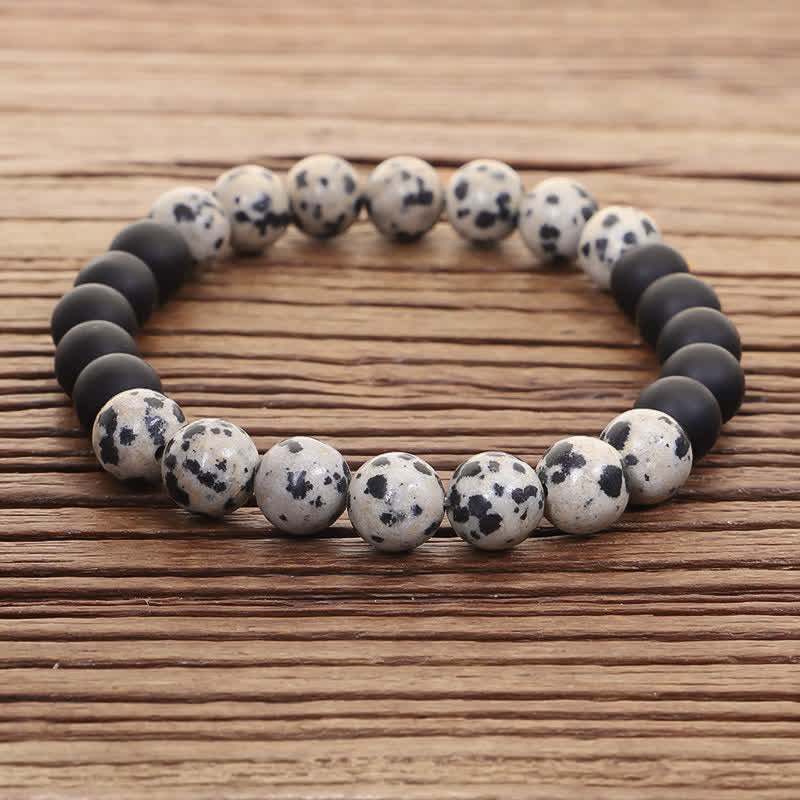 8mm Zebra Jasper Frosted Stone Protection Bracelet