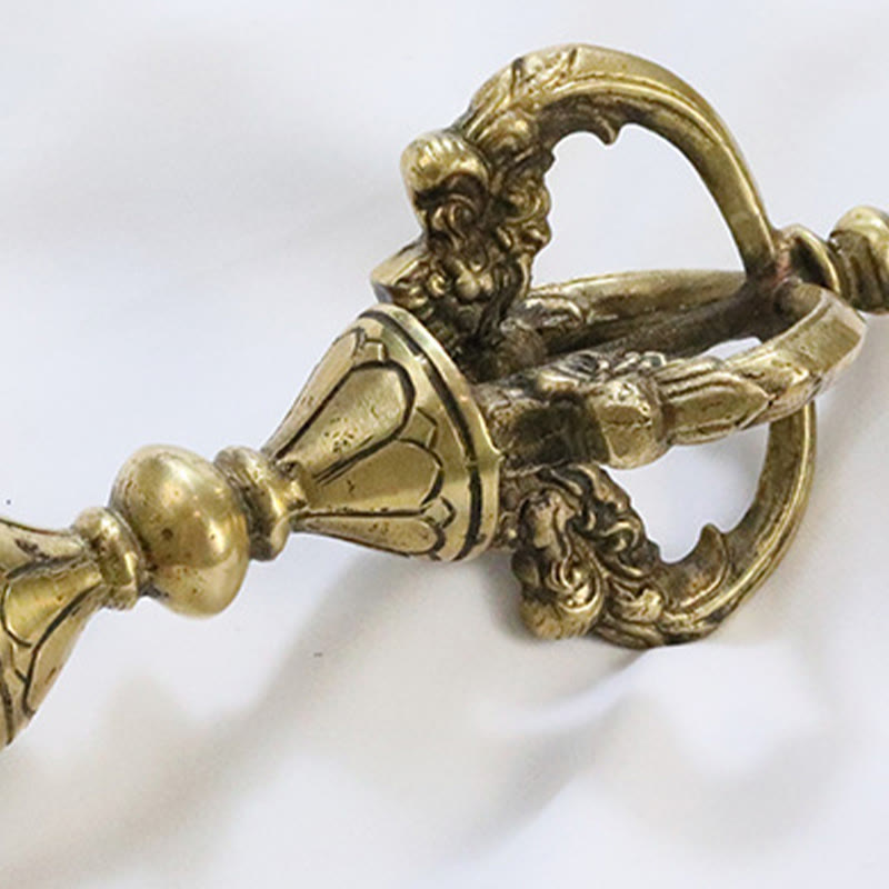 9.06in Copper Meditation Dorje Handmade in Nepal