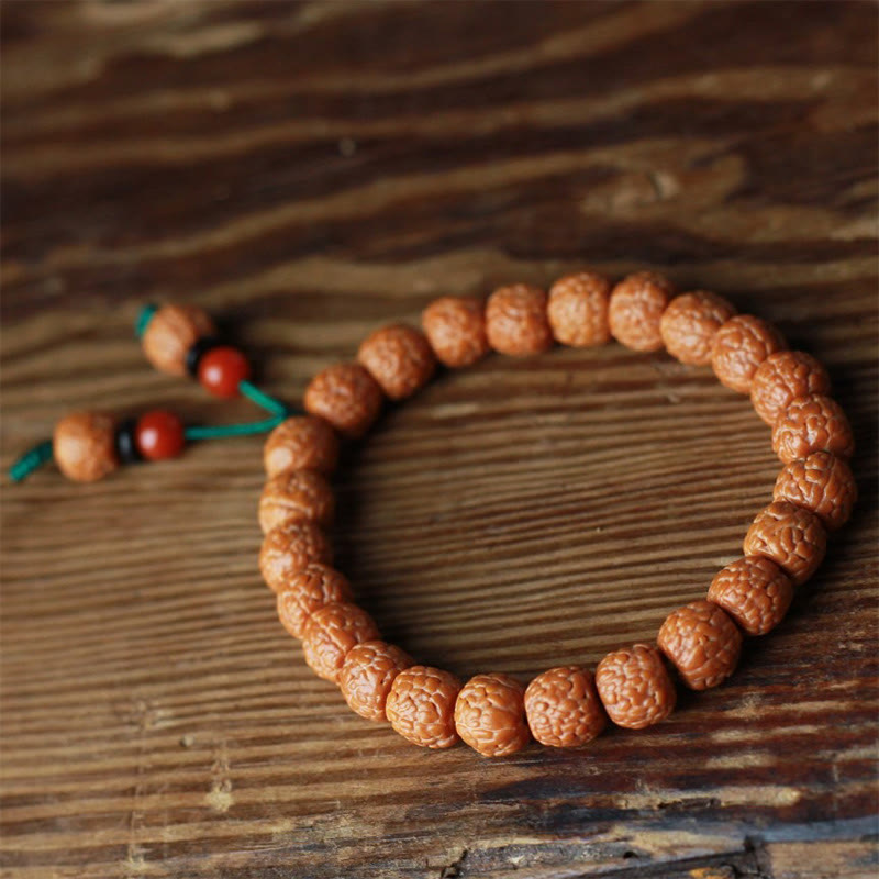 9-11mm Agate Rudraksha Bodhi Seed Wealth Bracelet