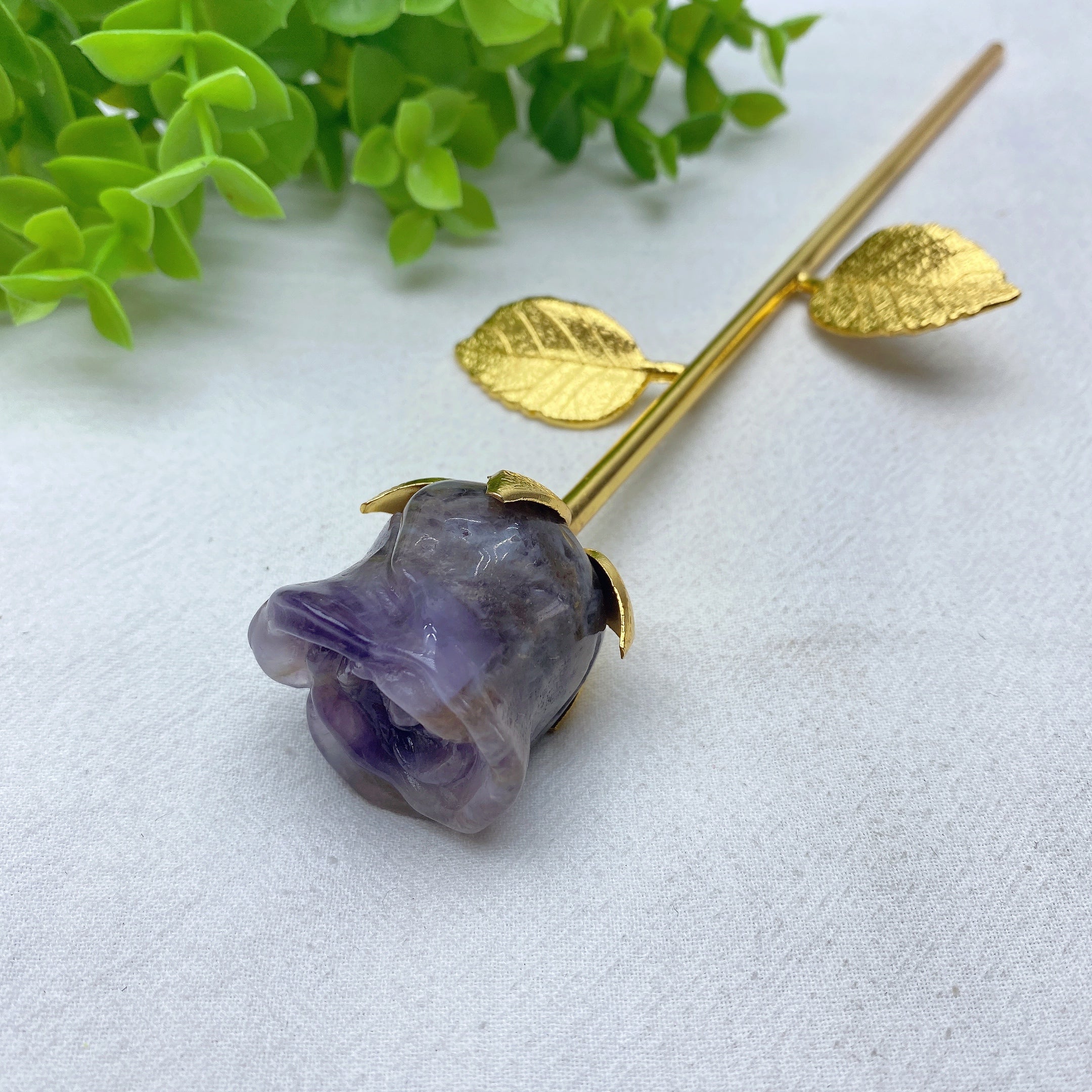 9 Inch Mixed Crystal Rose Figurine for Healing & Decoration