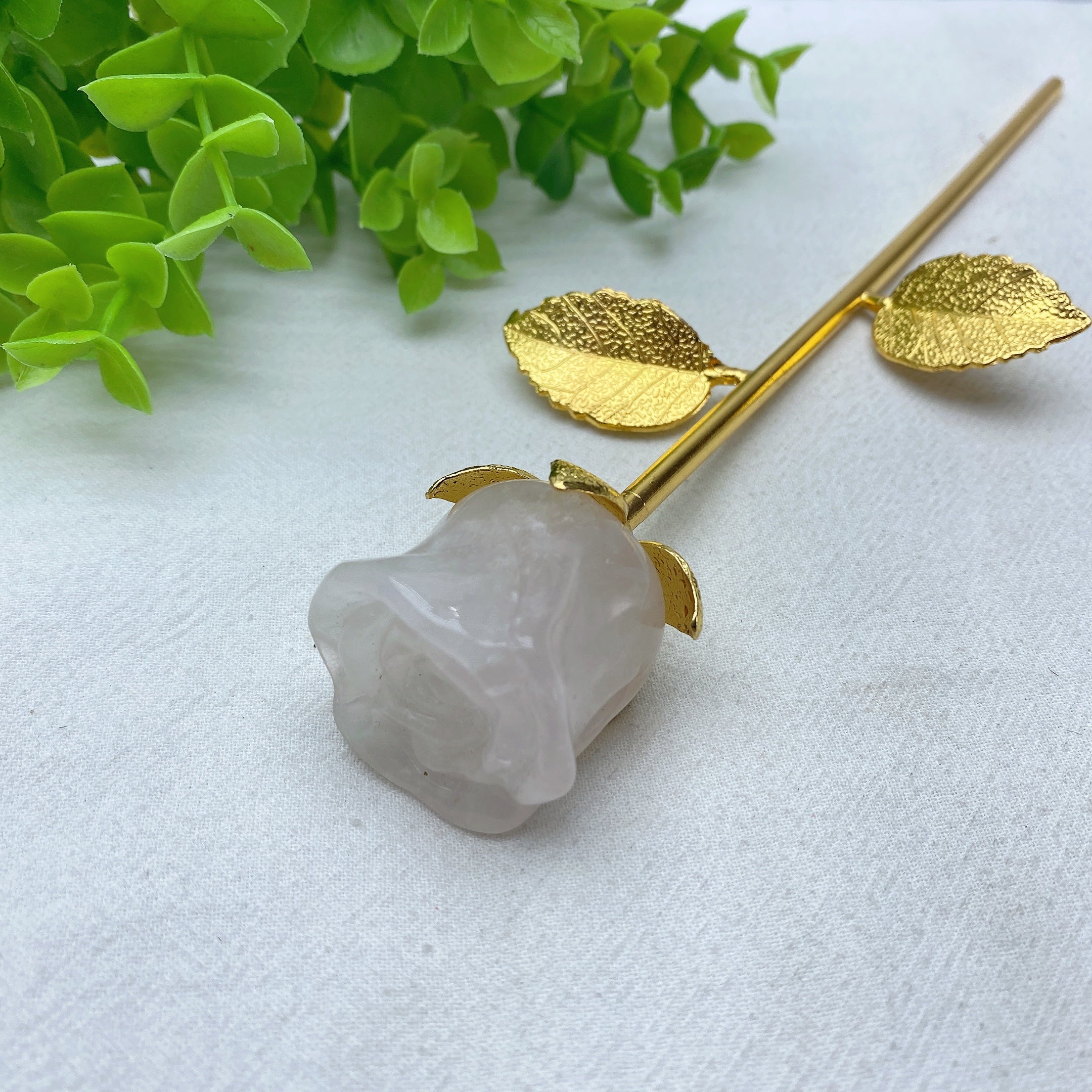 9 Inch Mixed Crystal Rose Figurine for Healing & Decoration