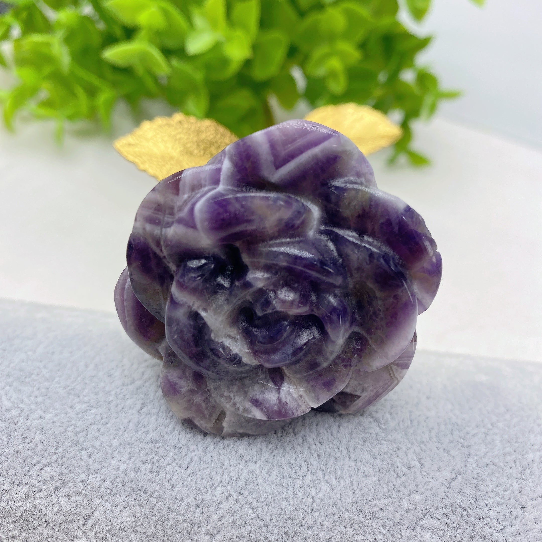 9-inch Mixed Crystal Rose Figurine for Healing Energy