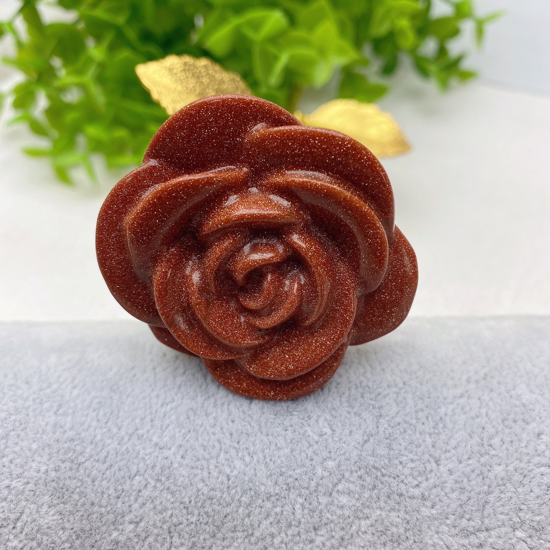 9-inch Mixed Crystal Rose Figurine for Healing Energy