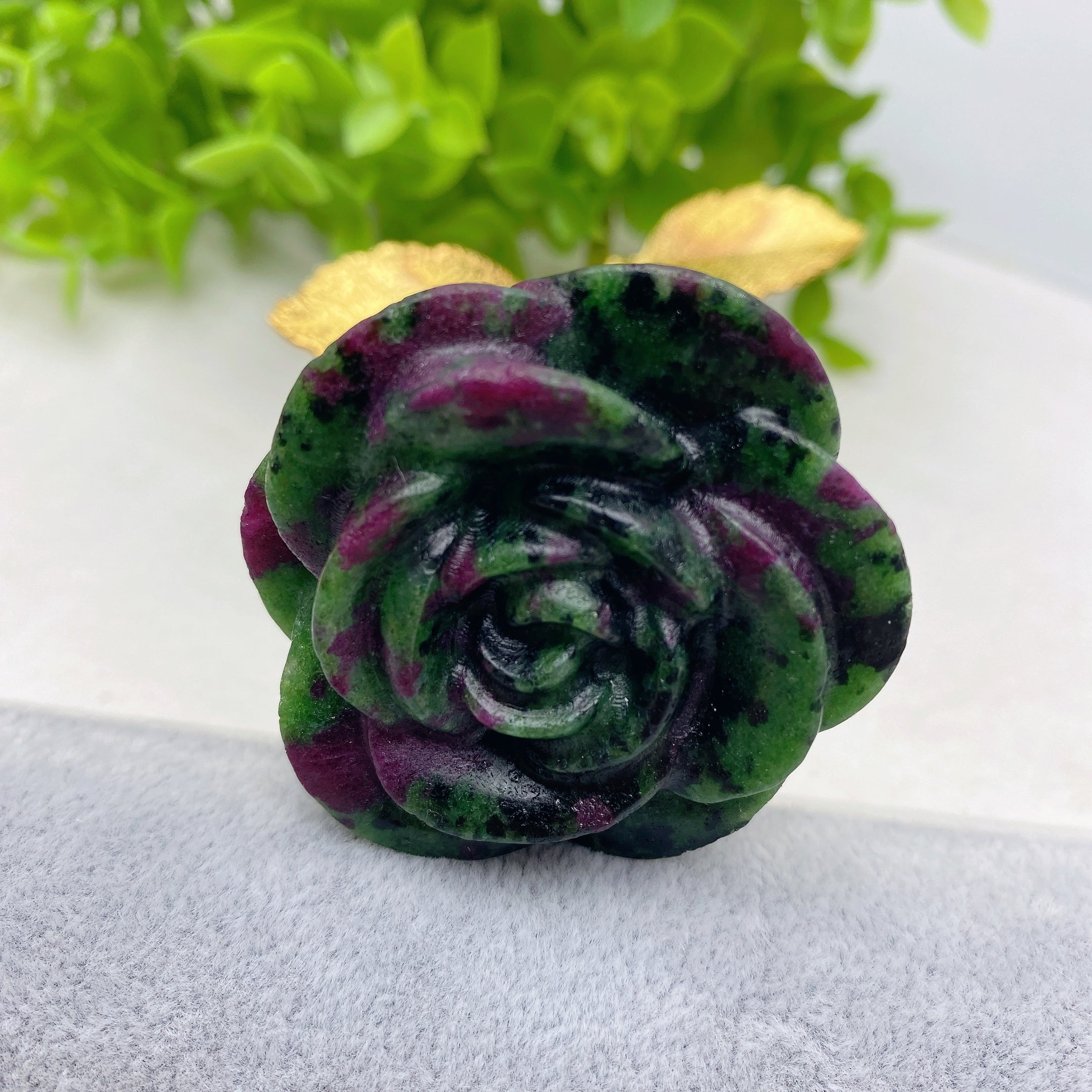 9-inch Mixed Crystal Rose Figurine for Healing Energy