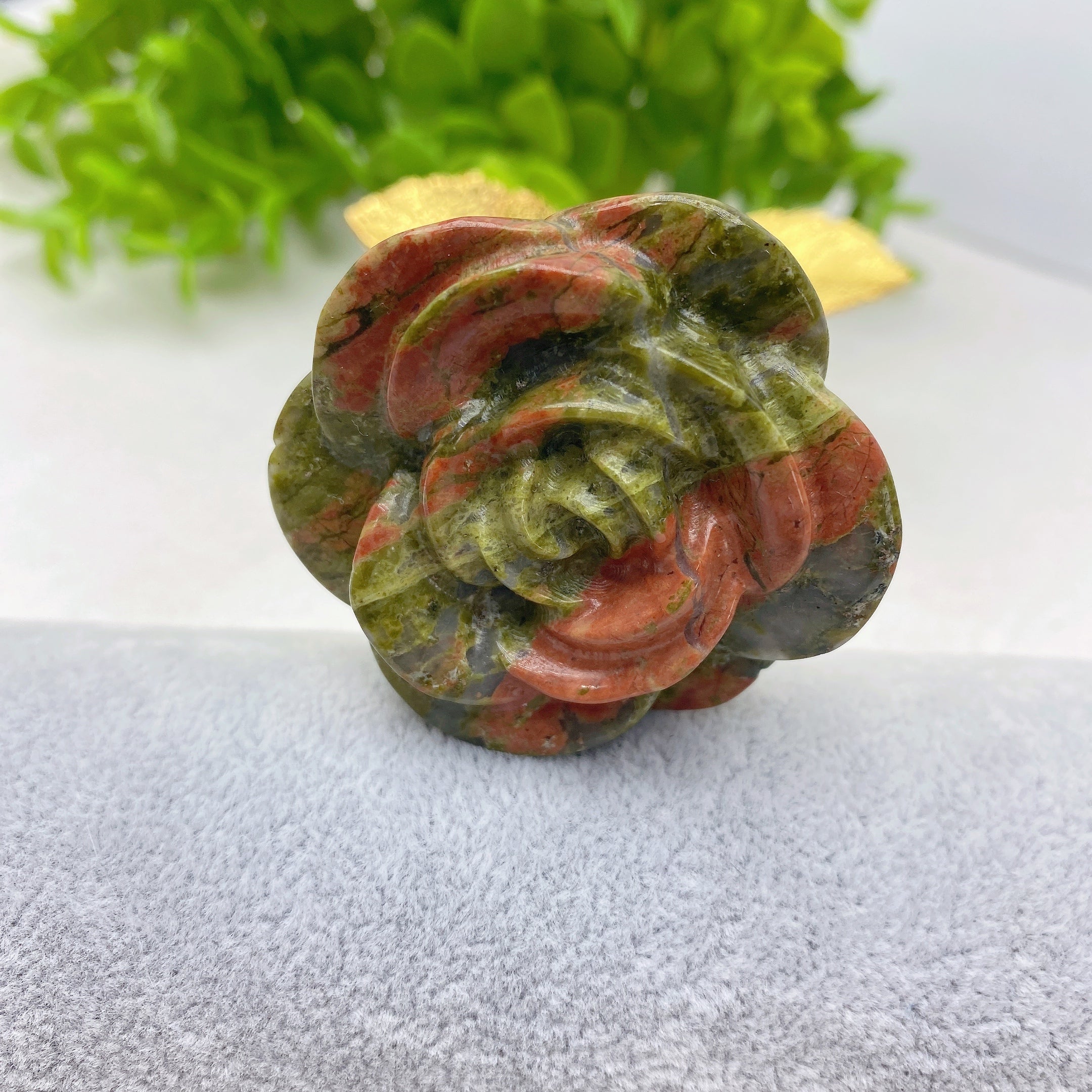 9-inch Mixed Crystal Rose Figurine for Healing Energy