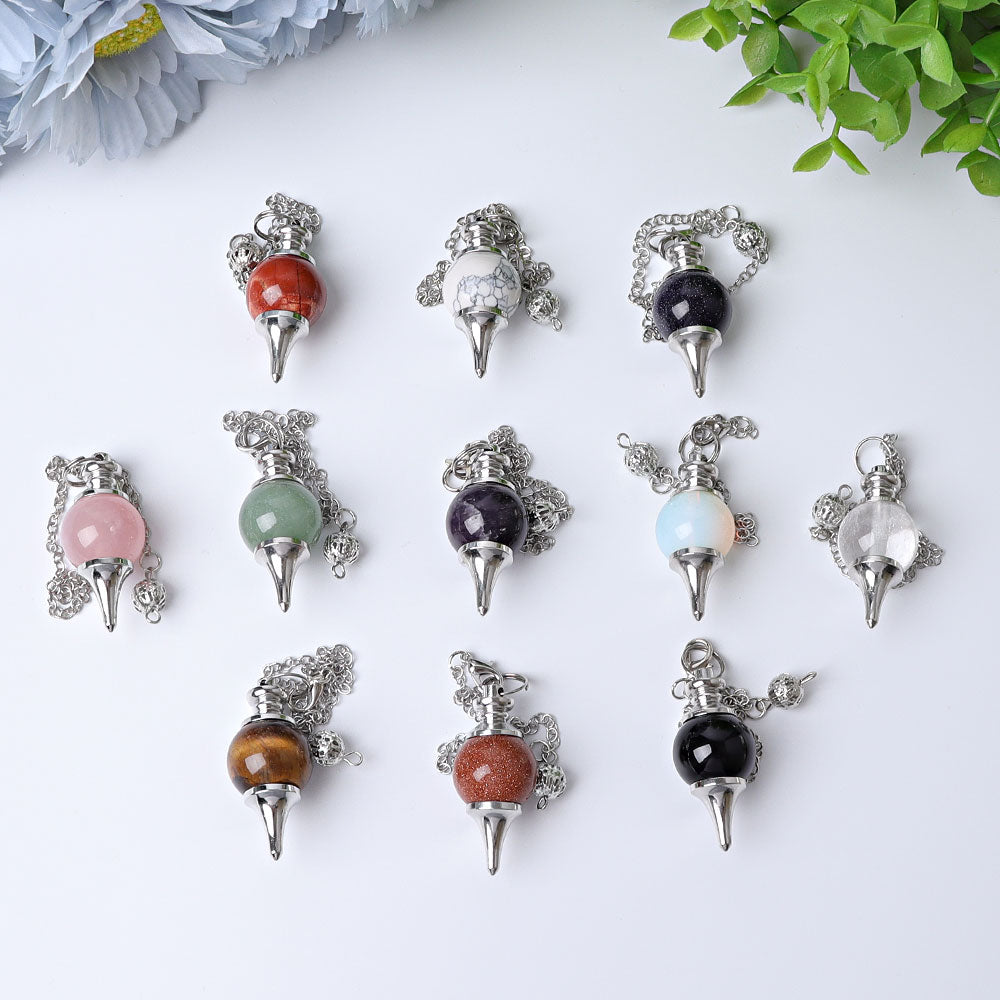 9" Round Crystal Healing Pendulum for Chakra Rituals