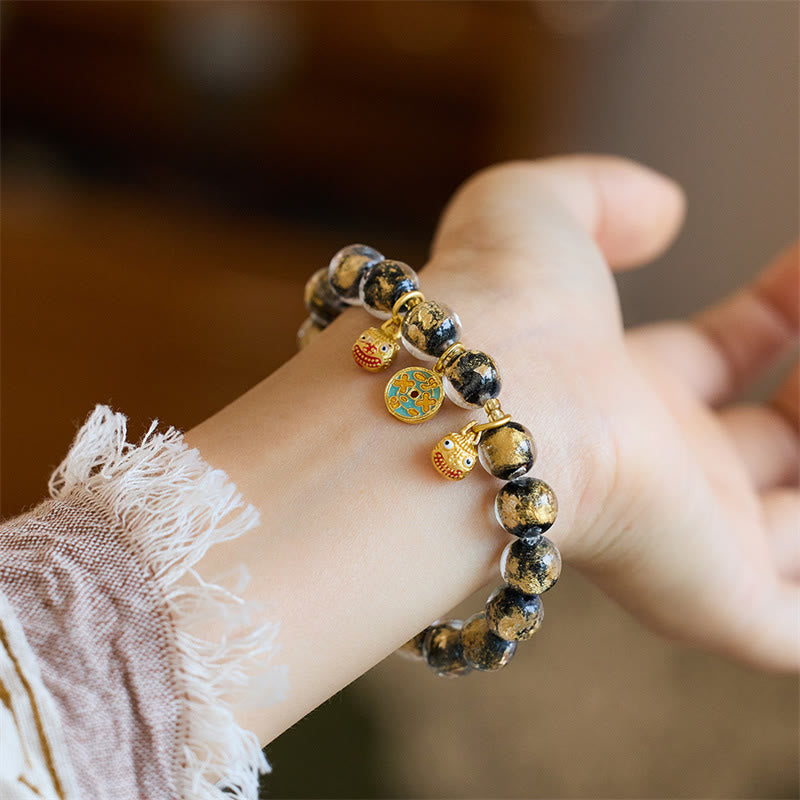 10mm Liuli Glass Fortune Bracelet For Good Luck Charm