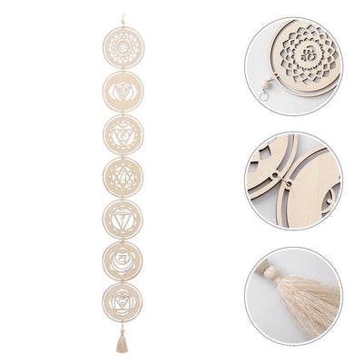Wood Chakra Balancing Wall Hanger for Zen Home Decor