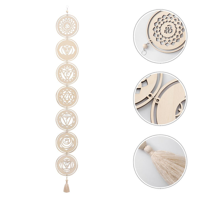 Wood Chakra Balancing Wall Hanger for Zen Home Decor