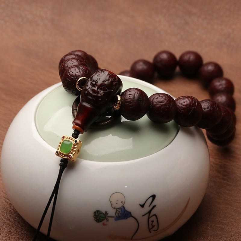 Unisex Bodhi Seed Tibetan Wrist Mala | Luck & Wealth Charm