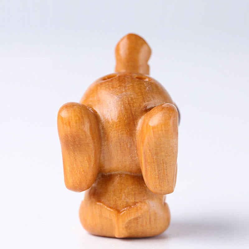 Mini Elephant Carved Decoration in Sandalwood for Protection & Luck