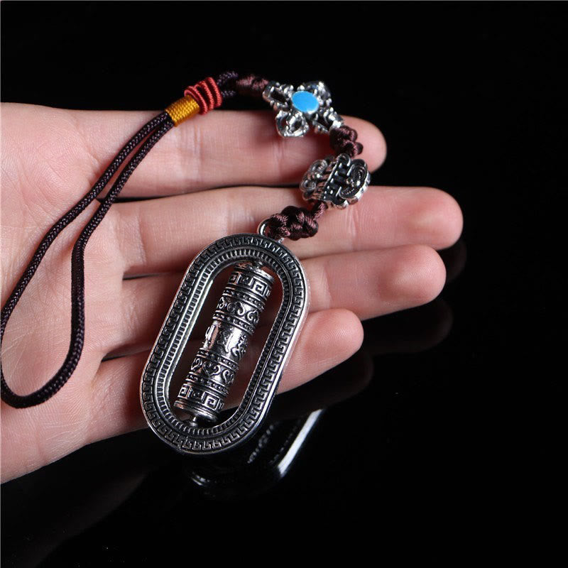 Rotatable Om Mani Padme Hum Prayer Wheel Car Decoration
