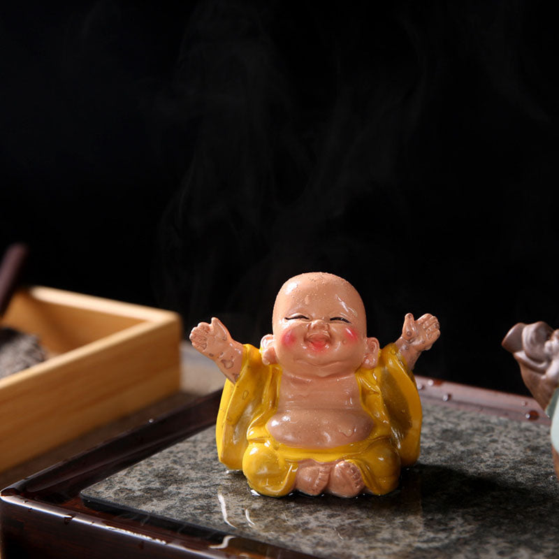 Color Changing Laughing Buddha Resin Tea Pet