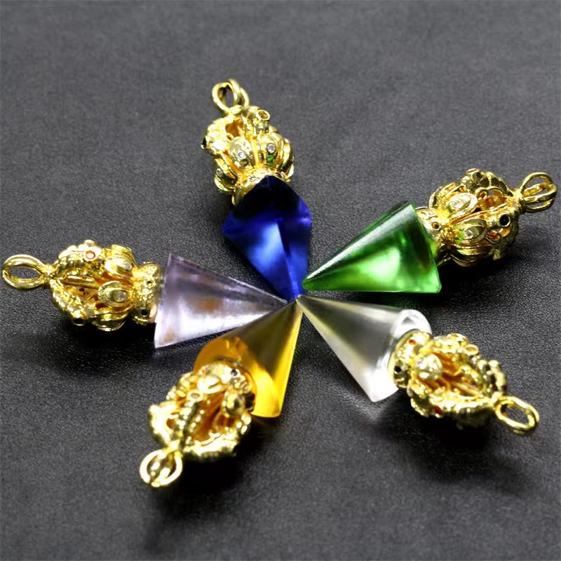 Liuli Crystal Dorje Vajra Spiritual Strength Necklace