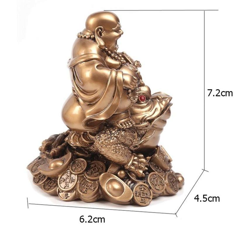 Bronze Feng Shui Maitreya Toad Buddha Statue Decoration