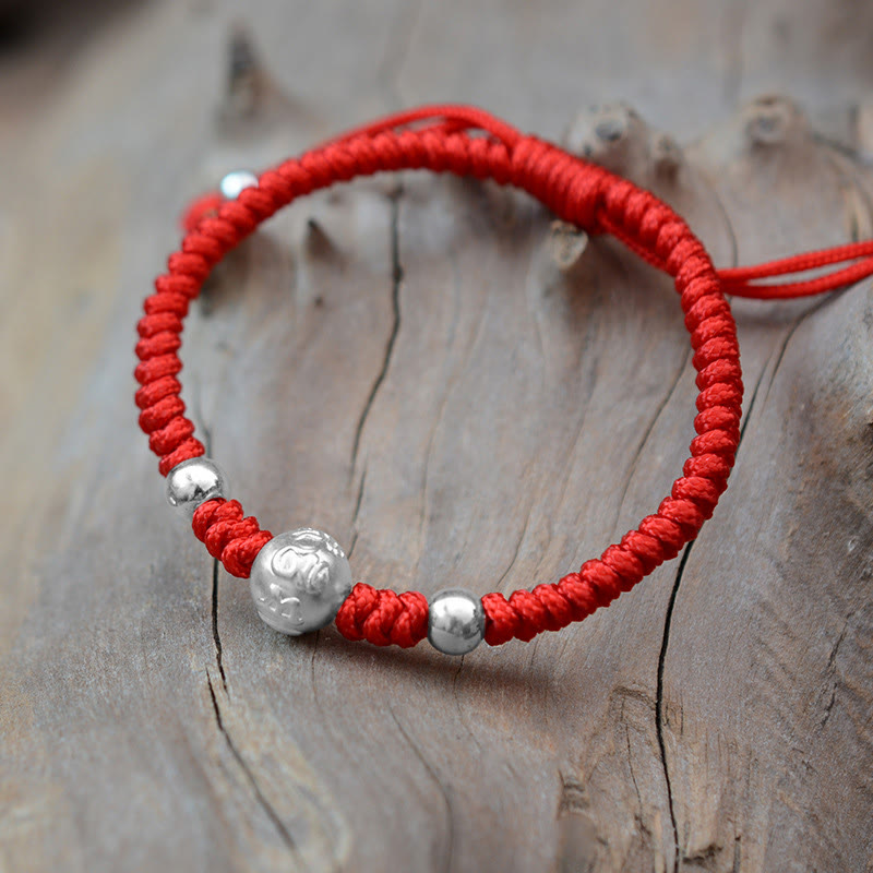 Om Mani Padme Hum Silver String Couple Bracelet | Protection & Luck