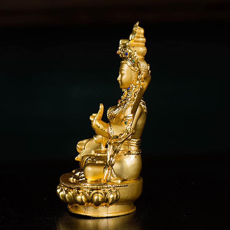 Gold Plated Bodhisattva White Tara Statue for Hope & Protection