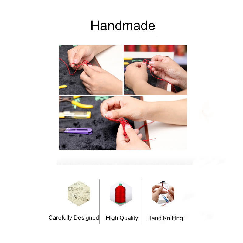 Multicolored Red String Bracelet with King Kong Knot for Protection