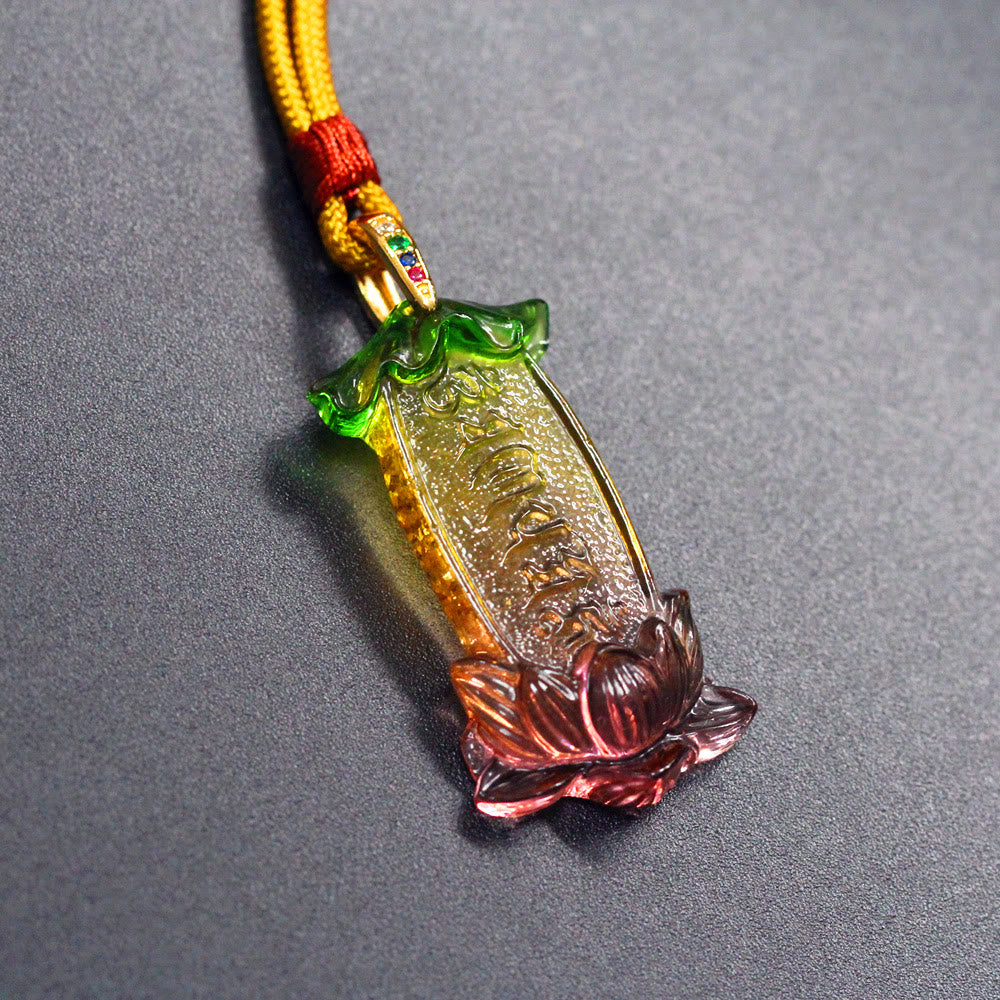 Liuli Om Mani Padme Hum Lotus Necklace 45cm Unisex