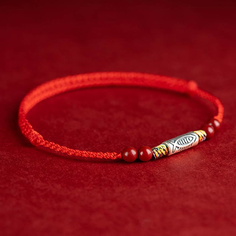 925 Sterling Silver Braided Koi Fish Bracelet for Wealth & Luck