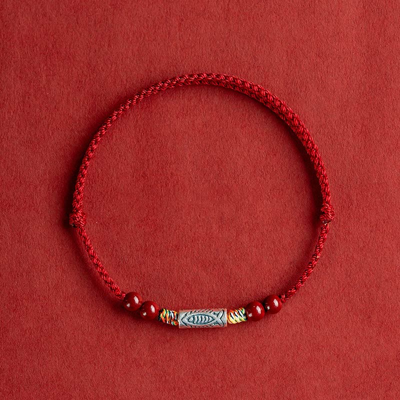 925 Sterling Silver Braided Koi Fish Bracelet for Wealth & Luck