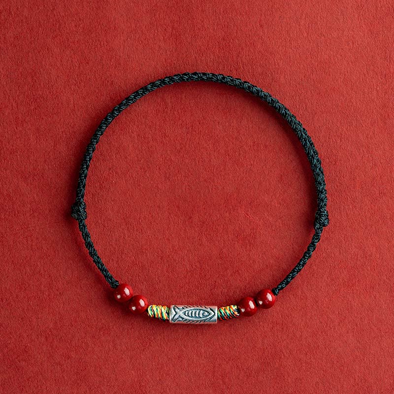 925 Sterling Silver Braided Koi Fish Bracelet for Wealth & Luck