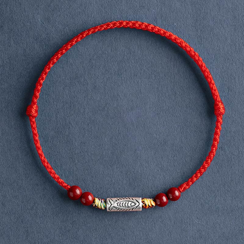925 Sterling Silver Braided Koi Fish Bracelet for Wealth & Luck
