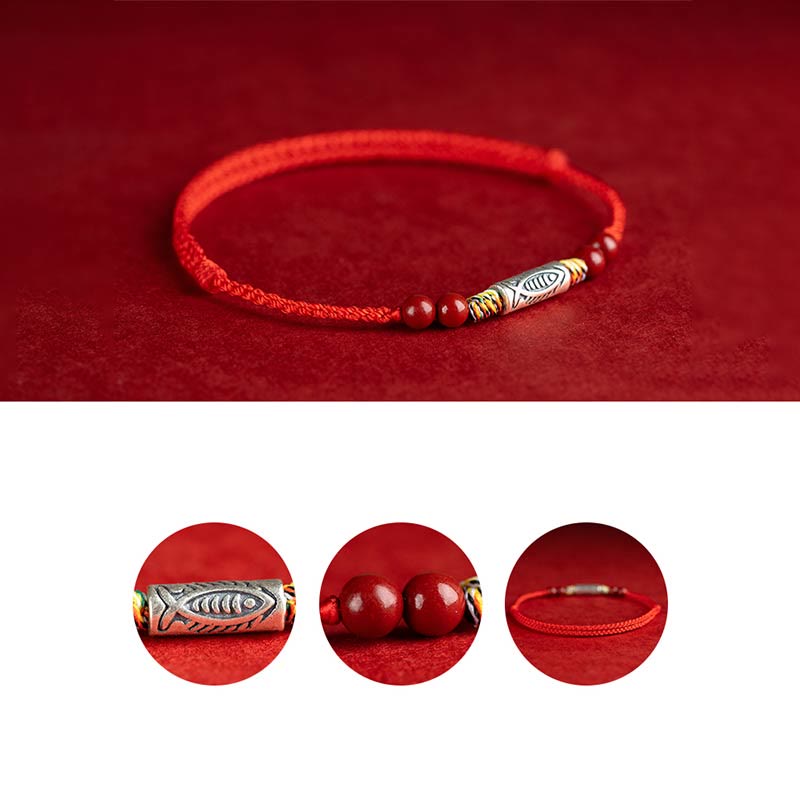 925 Sterling Silver Braided Koi Fish Bracelet for Wealth & Luck