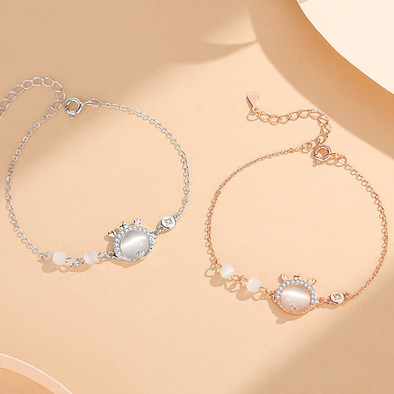 925 Sterling Silver Dragon Cat's Eye Protection Bracelet