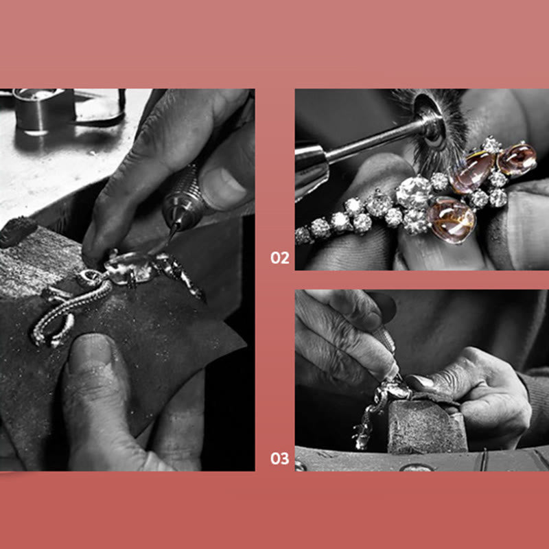 925 Sterling Silver Dragon Luck Bracelet | Red Rope or Gold Chain