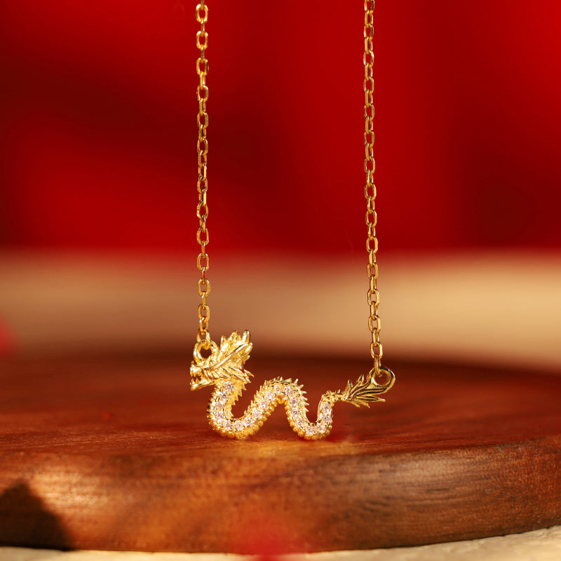 925 Sterling Silver Dragon Necklace for Luck & Protection