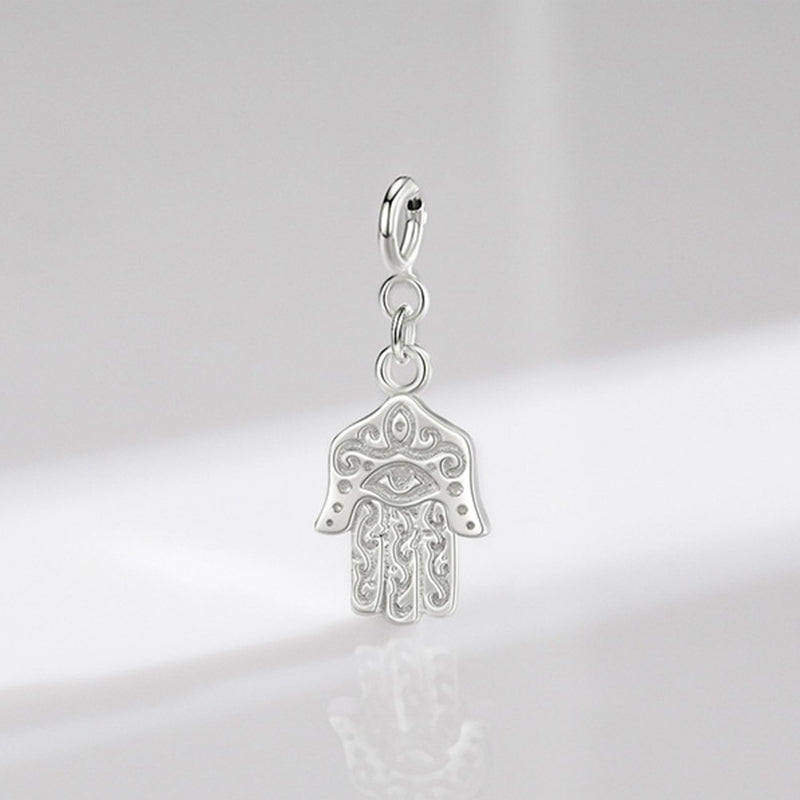 925 Sterling Silver Evil Eye Hamsa Pendant Necklace for Protection