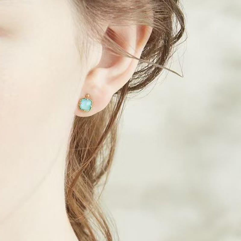 925 Sterling Silver Gold Plated Turquoise Protection Jewelry Set