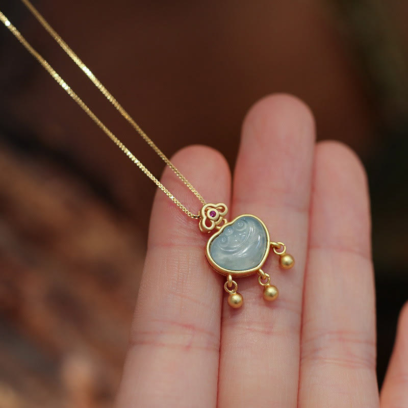 925 Sterling Silver Jade Necklace for Luck & Prosperity