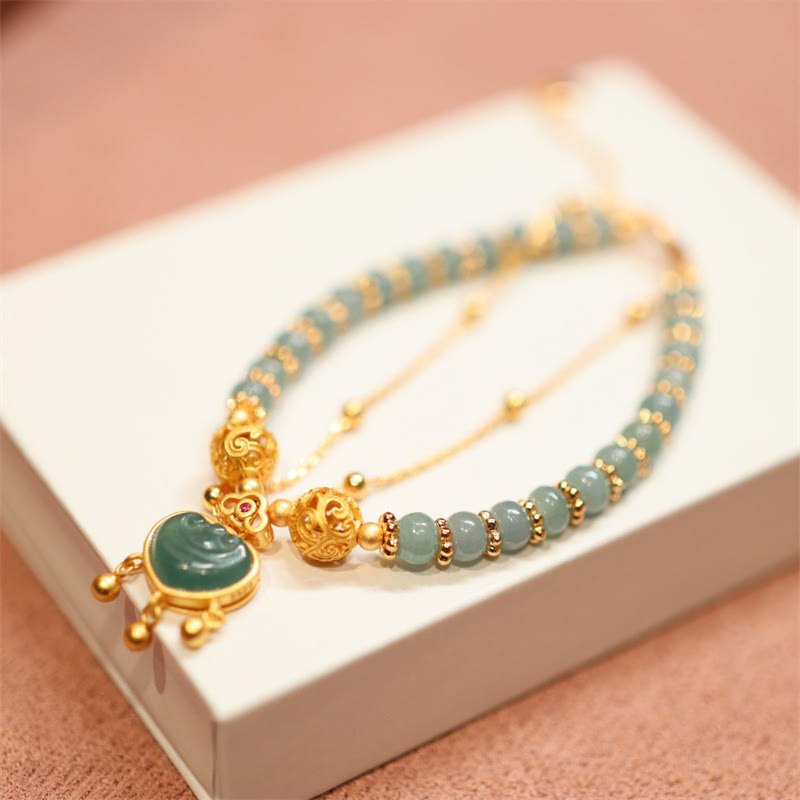 925 Sterling Silver Jade Necklace for Luck & Prosperity