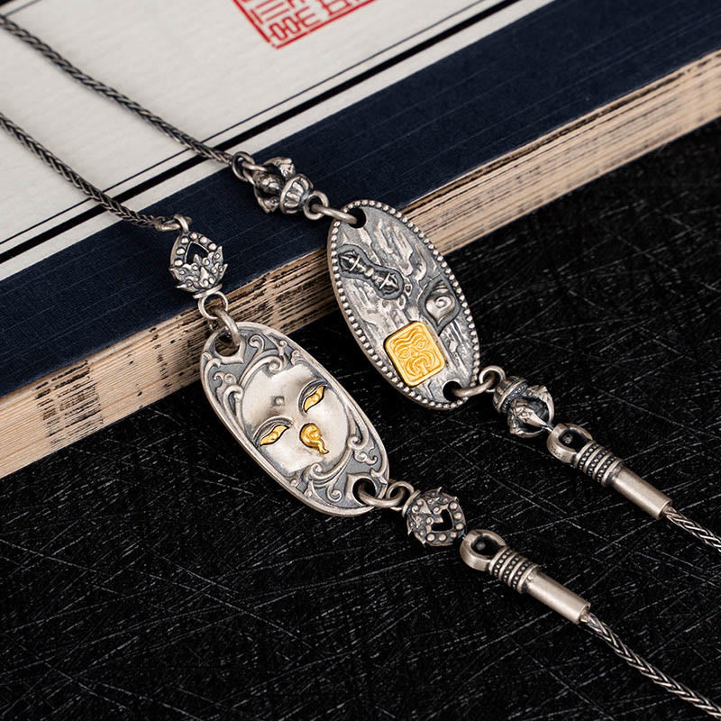 925 Sterling Silver Om Mani Padme Hum Necklace | Protection Chain